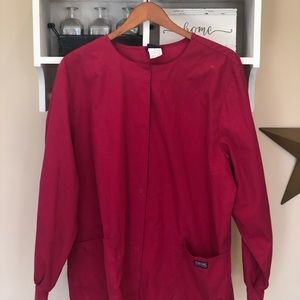Dark Pink scrub jacket